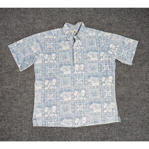 Reyn Spooner Pullover Aloha Shirt Mens Size Medium Short Sleeve
